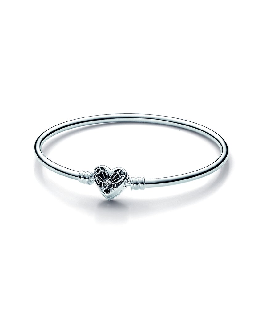 Shop Pandora Silver Cz Heart & Butterfly Bangle Bracelet