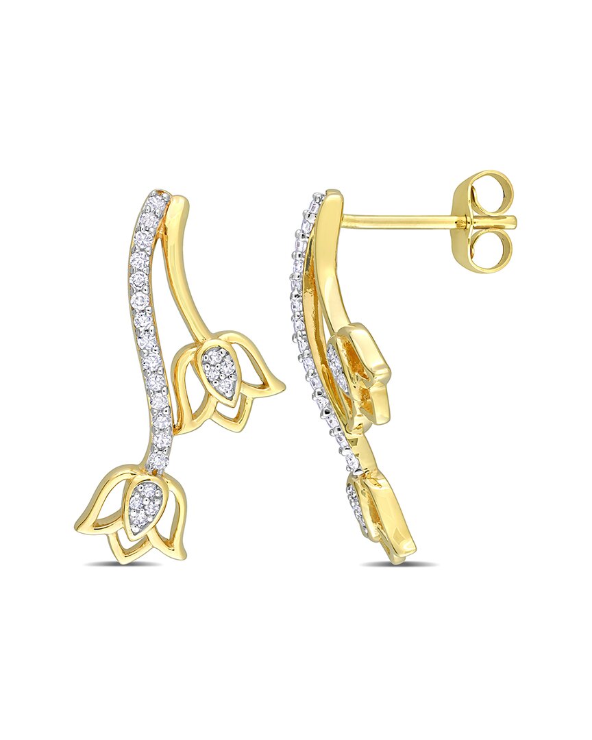 Rina Limor 10k 0.19 Ct. Tw. Diamond Floral Studs