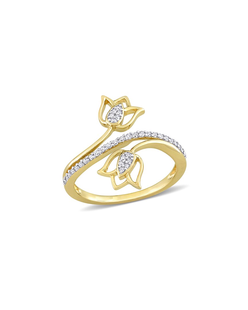 Rina Limor 14k 0.16 Ct. Tw. Diamond Bypass Lotus Ring