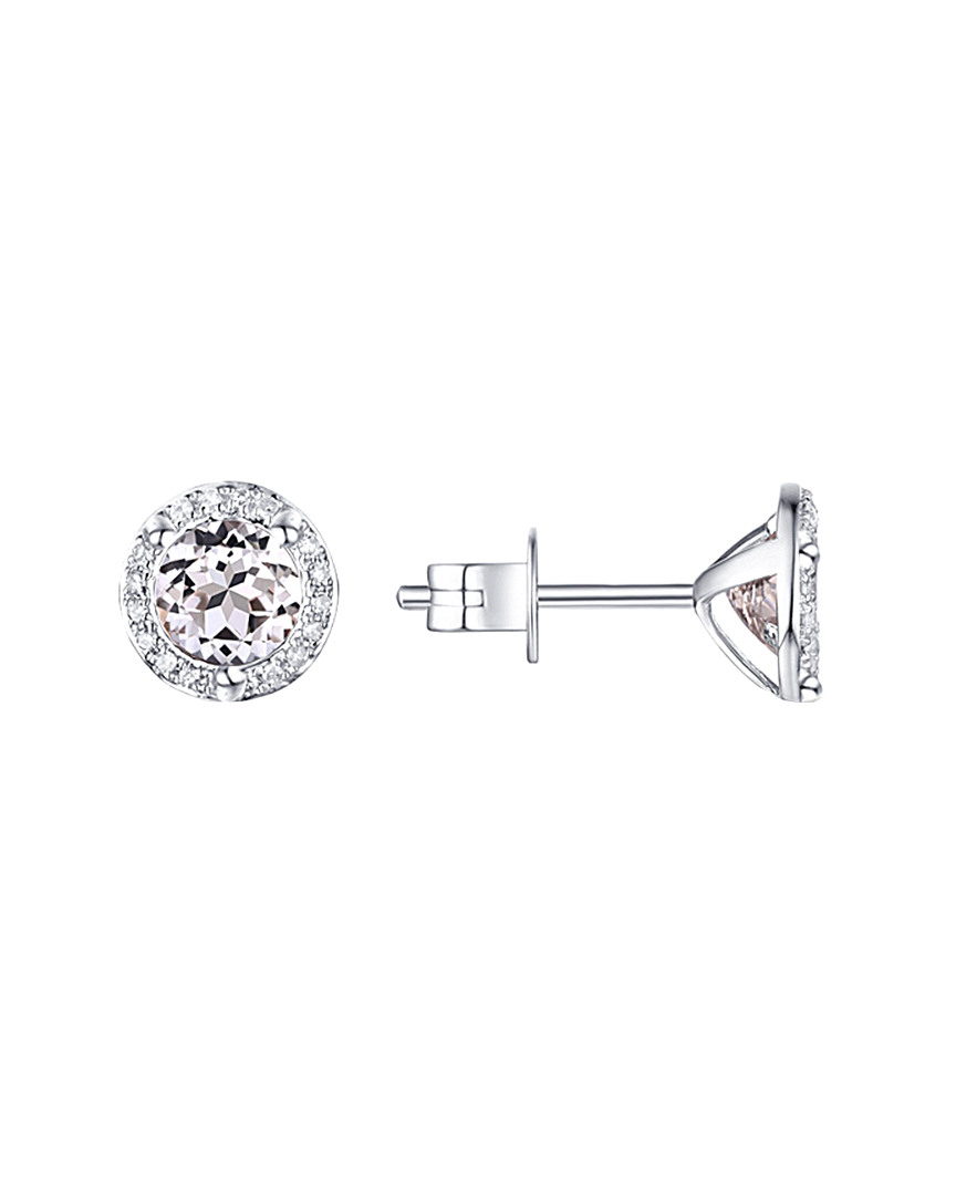 Diana M. Fine Jewelry 14k 1.04 Ct. Tw. Diamond & White Topaz Studs