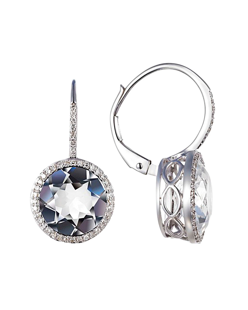 Diana M. Fine Jewelry 14k 10.37 Ct. Tw. Diamond & White Topaz Earrings