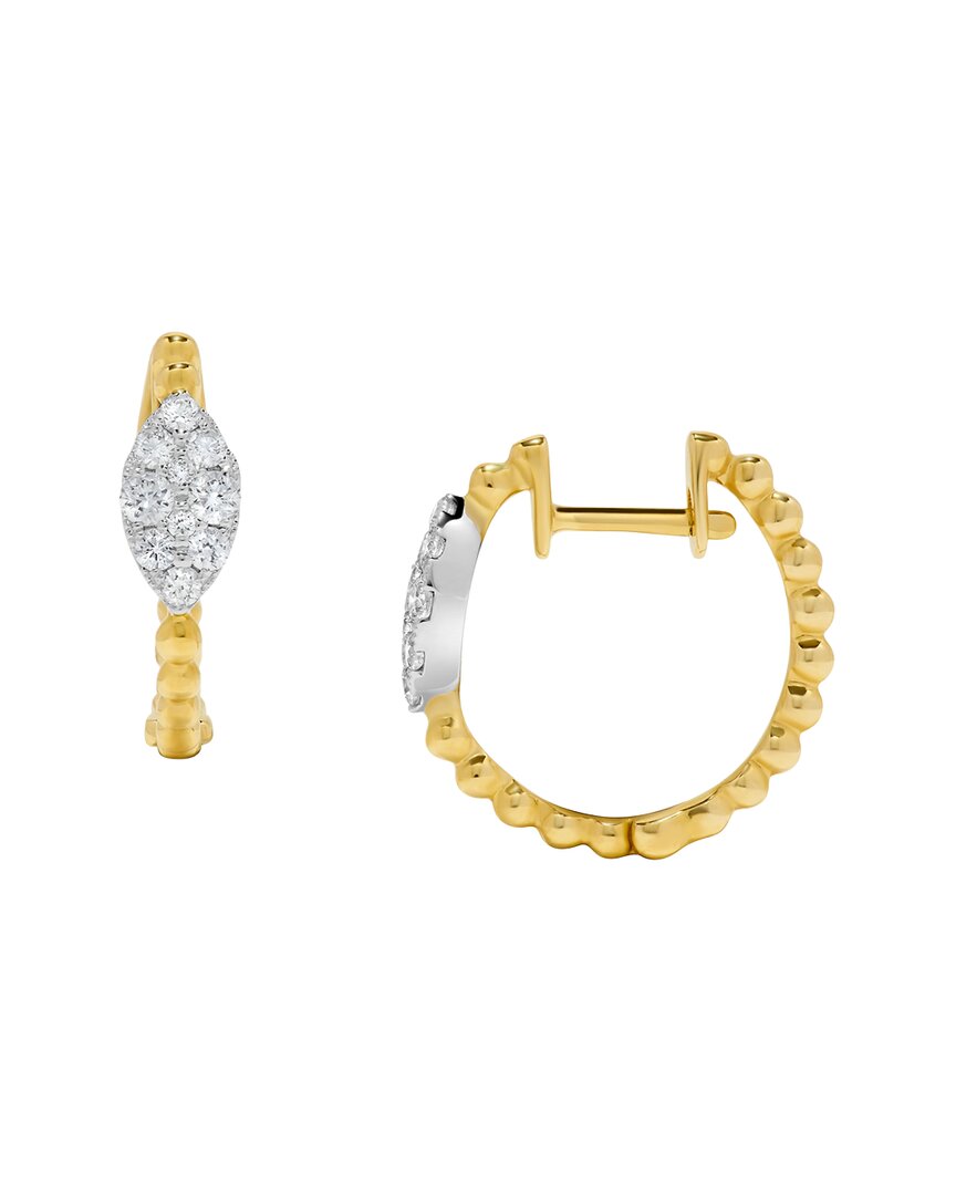 H.j. Namdar 14k Two-tone 0.27 Ct. Tw. Diamond Pave Earring In Gold