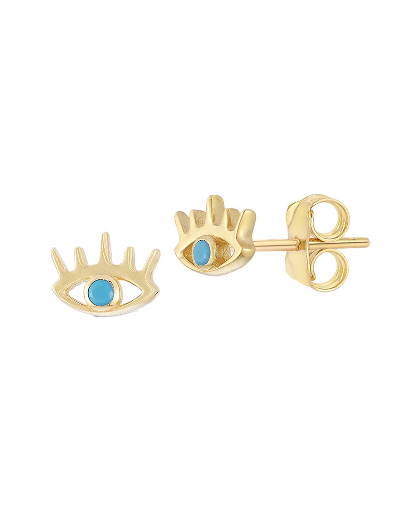 Ember Fine Jewelry 14k Turquoise Evil Eye Studs