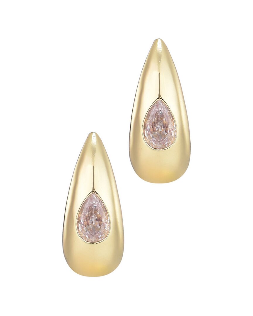 Adornia 14k Plated Crystal Pear Crystal Stone Teardrop Stud Earrings