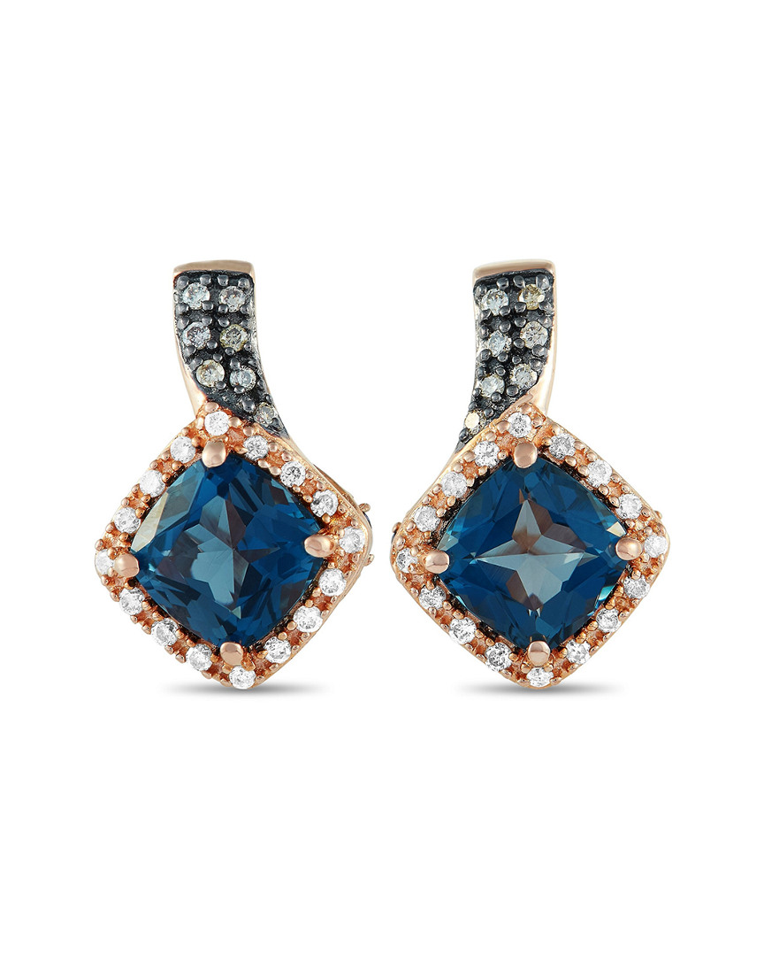 Image of K Rose Gold . ct. tw. Diamond & Topaz Earrings