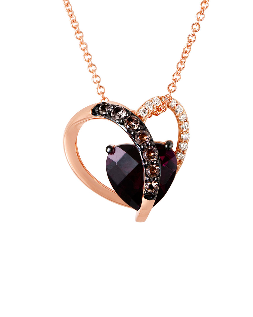 Shop Le Vian 14k Rose Gold 2.20 Ct. Tw. Diamond & Gemstone Pendant Necklace
