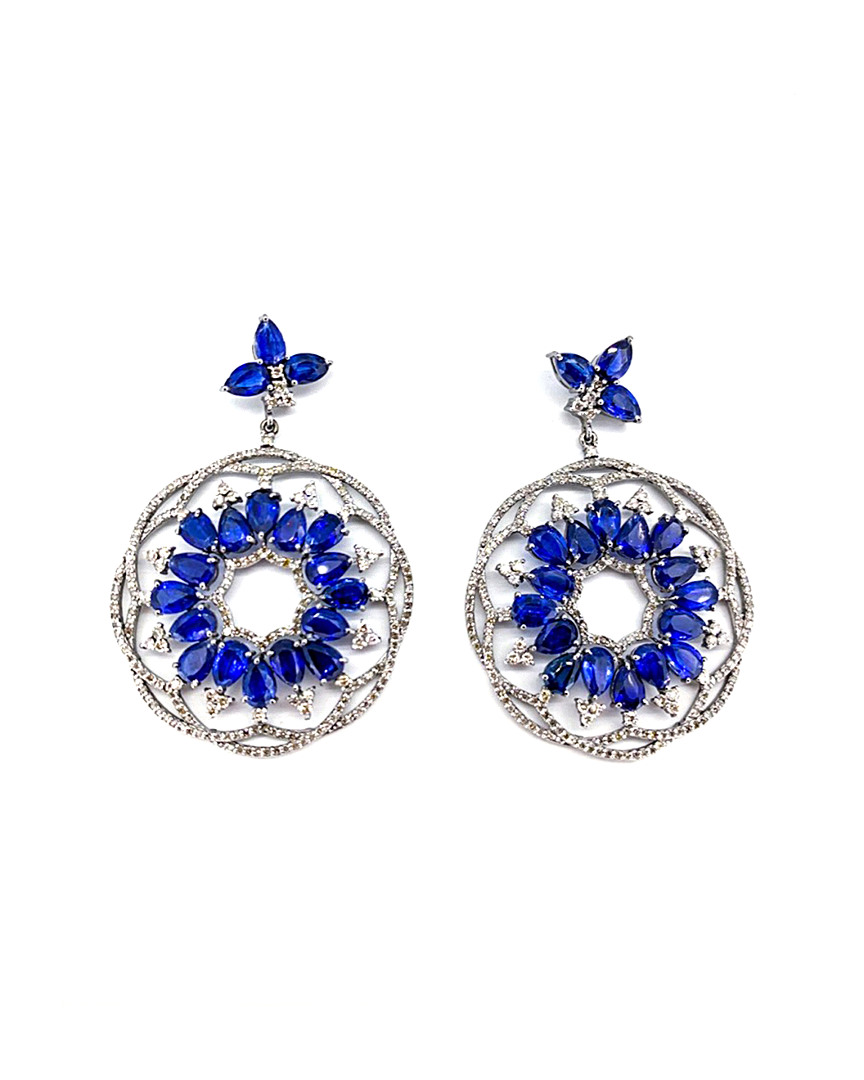 Arthur Marder Fine Jewelry Silver 2.50 Ct. Tw. Diamond & Kynite Earrings