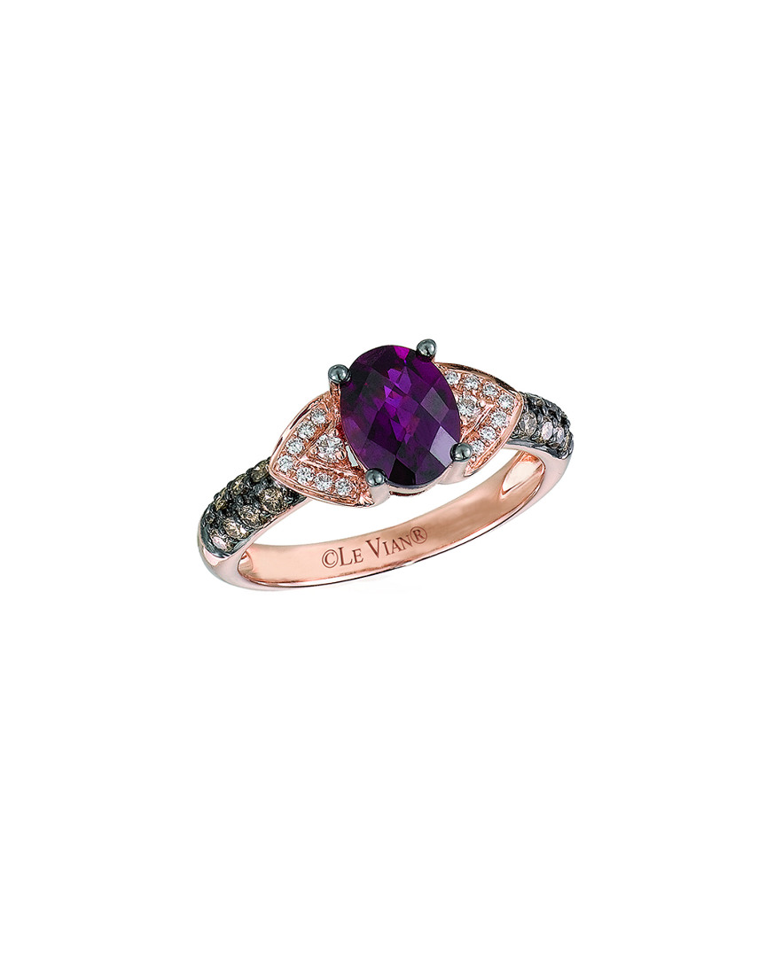 Le Vian ® 14k Rose Gold 1.67 Ct. Tw. Diamond & Rhodolite Ring