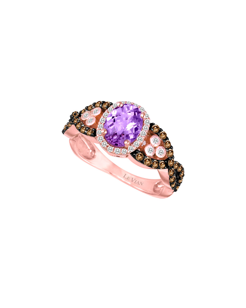 Le Vian 14k Rose Gold 1.52 Ct. Tw. Diamond & Amethyst Ring