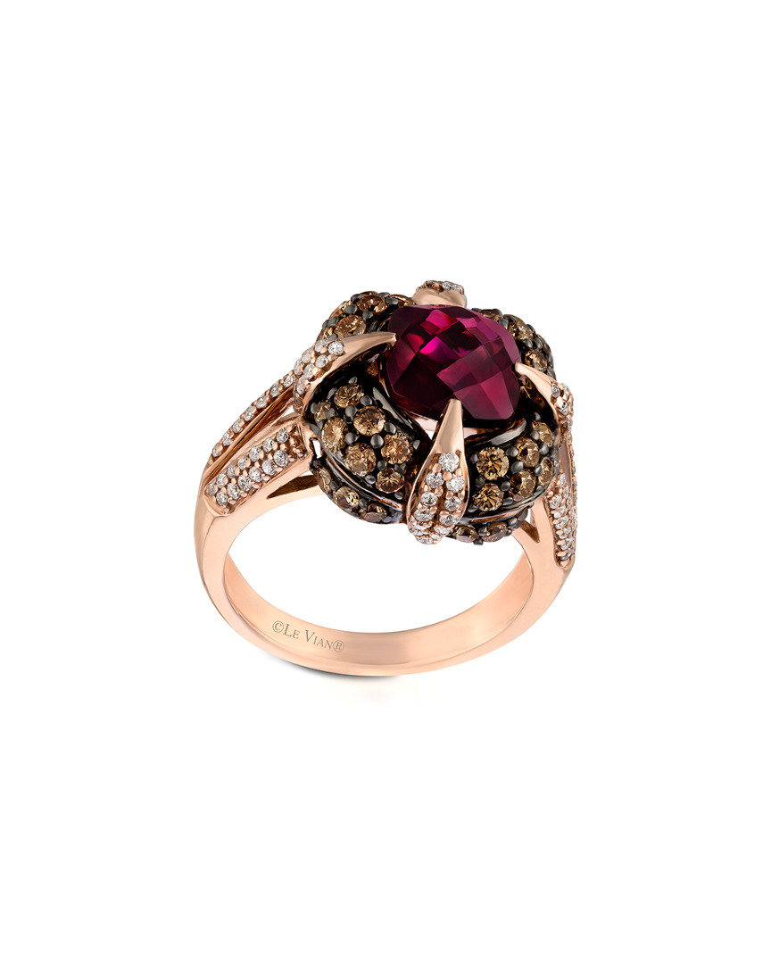 Le Vian 14k Rose Gold 3.39 Ct. Tw. Diamond & Rhodolite Ring