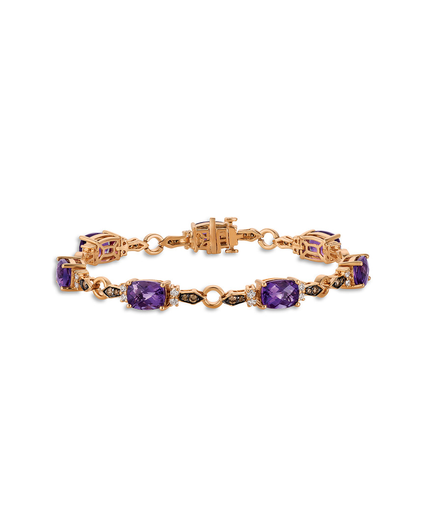 Le Vian 14k Rose Gold 8.75 Ct. Tw. Diamond & Amethyst Bracelet