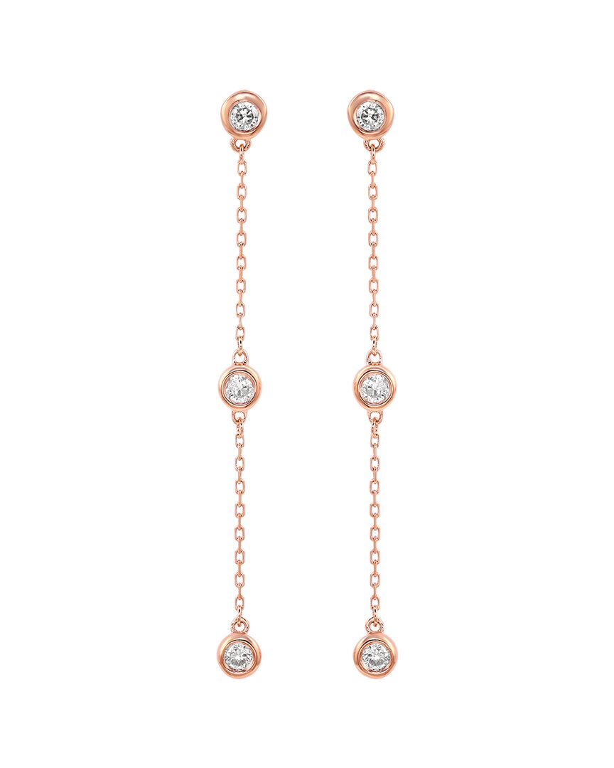 Suzy Levian 14k Rose Gold 0.80 Ct. Tw. Diamond Station Earrings