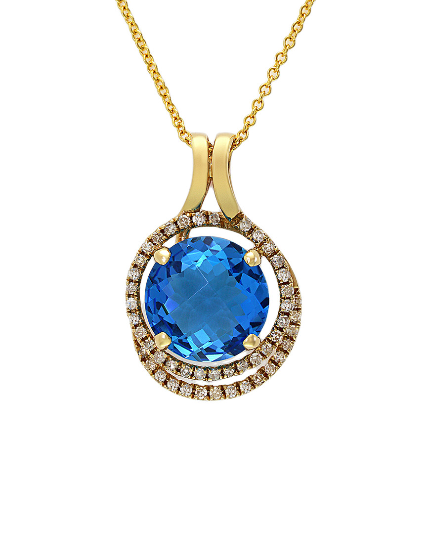 Image of Effy K . ct. tw. Diamond & Blue Topaz Pendant Necklace