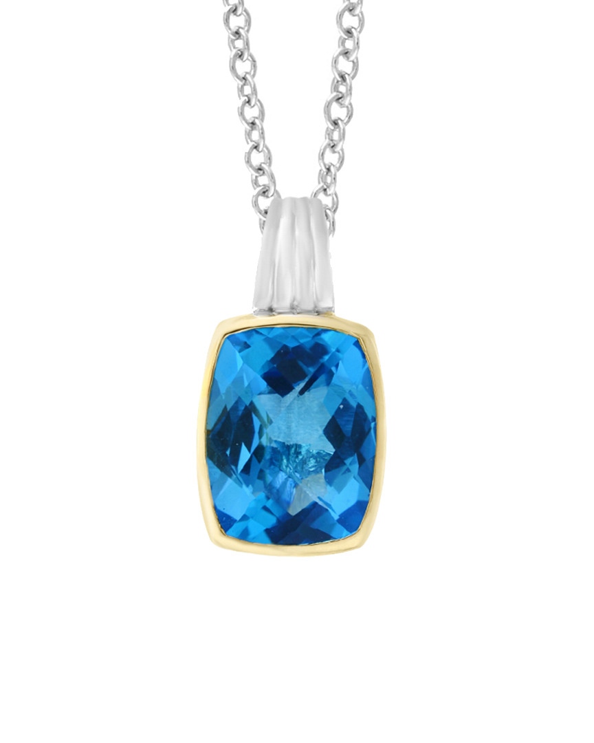 Image of Effy Fine Jewelry Silver Blue Topaz Pendant Necklace