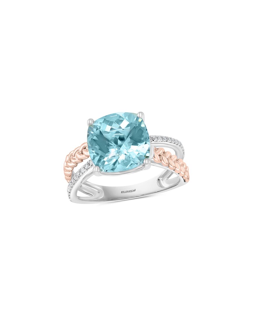 Effy Fine Jewelry 14k Two-tone 4.19 Ct. Tw. Diamond & Aquamarine Ring