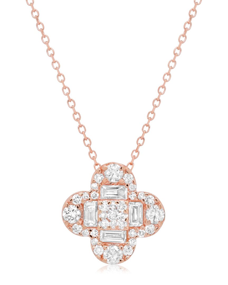 Shop Diana M. Fine Jewelry 14k Rose Gold 0.63 Ct. Tw. Diamond Clover Pendant Necklace