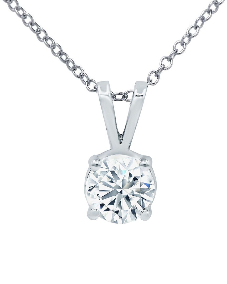 Diana M. 14 Kt White Gold Diamond Pendant With One 1.00 Cts Tw Round Diamond