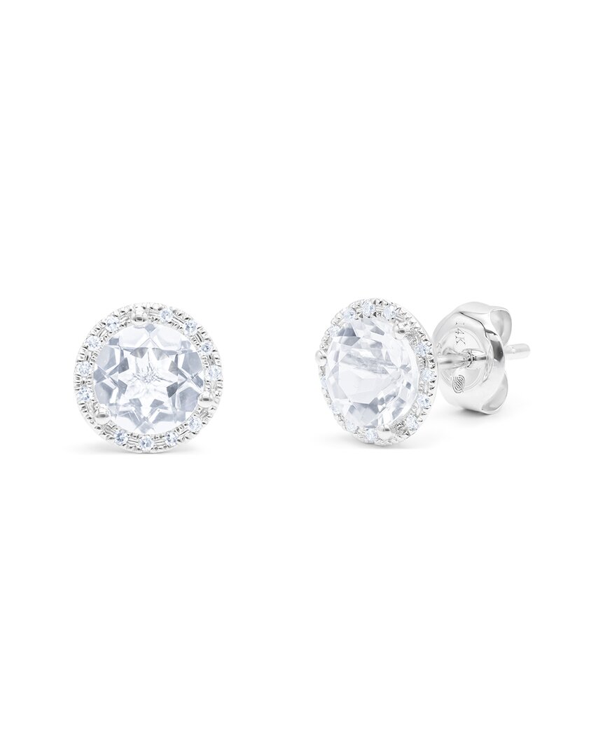 Shop Diana M. Fine Jewelry 14k 1.61 Ct. Tw. Diamond & White Topaz Halo Studs