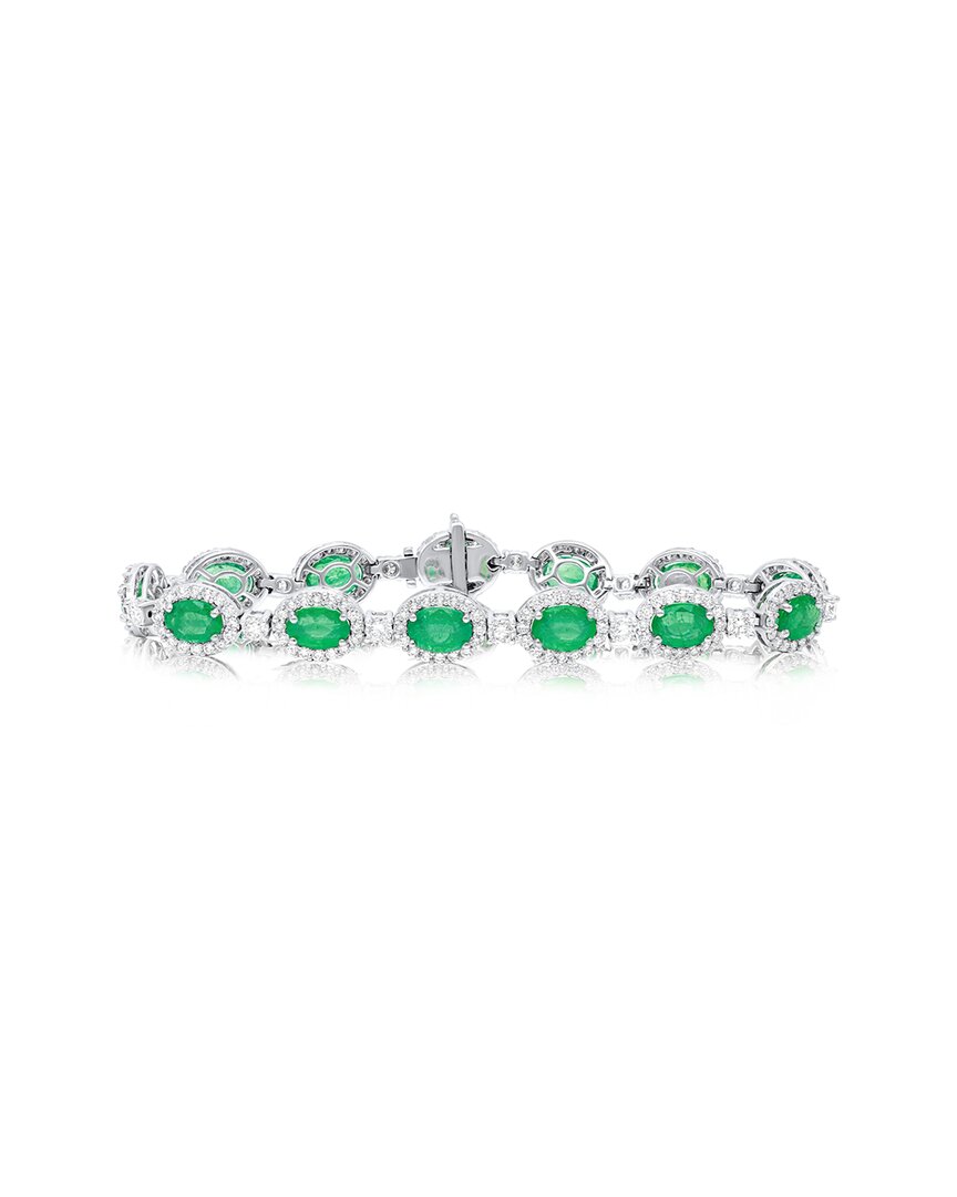 Diana M. Fine Jewelry 18K 13.65 ct. tw. Diamond & Emerald Bracelet