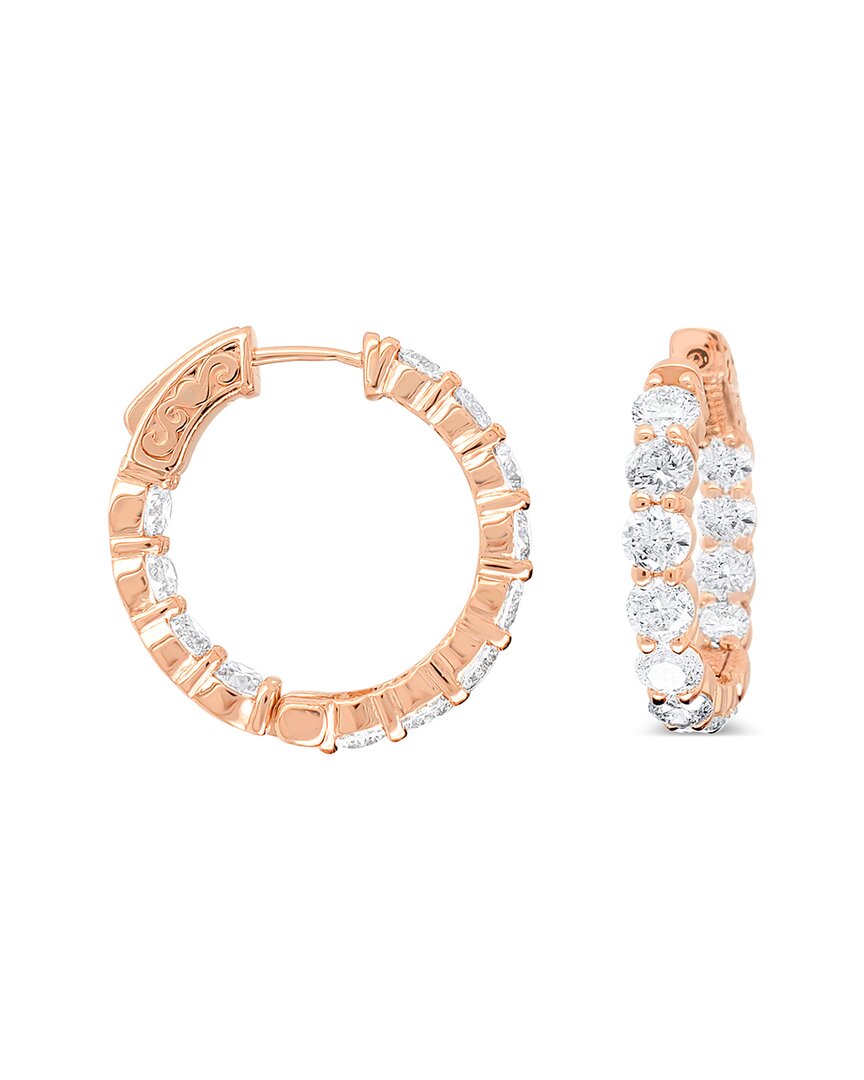 Diana M. Fine Jewelry 18K Rose Gold 4.50 ct. tw. Diamond Hoops