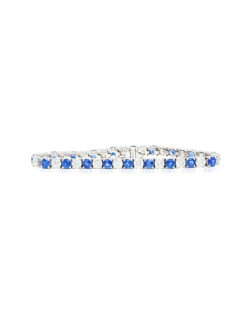 Shop Diana M. Fine Jewelry 18k 16.70 Ct. Tw. Diamond & Sapphire Eternity Bracelet