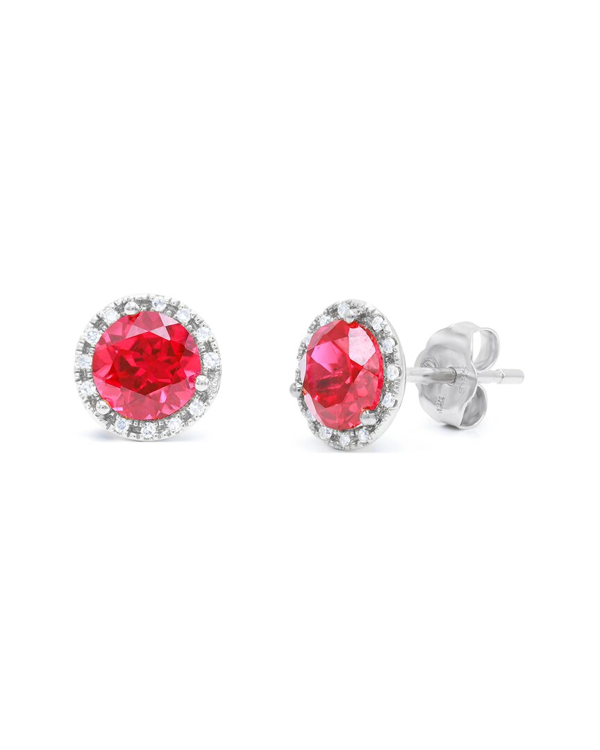 Diana M. Fine Jewelry 14K 2.14 ct. tw. Diamond & Garnet Halo Studs