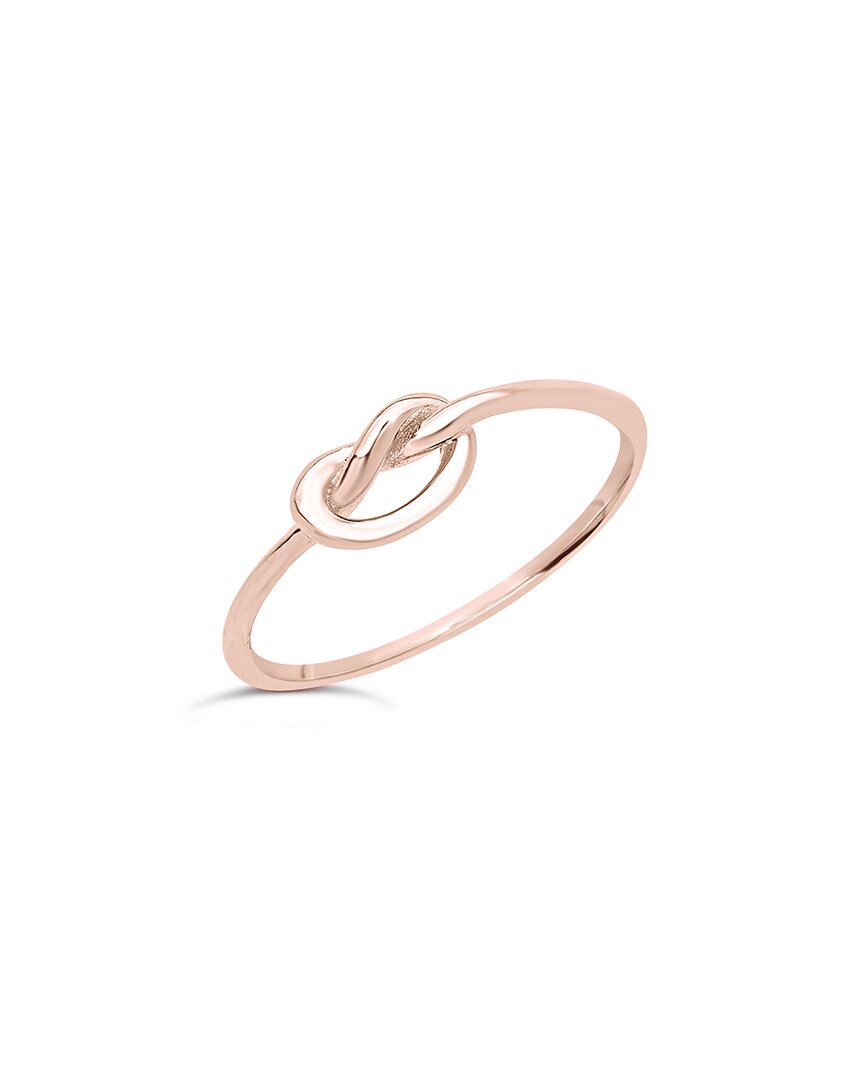 Sterling Forever 14k Rose Gold Over Silver Thin Love Knot Rings