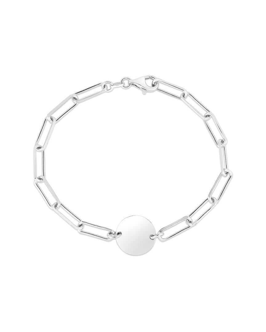 Italian Silver Paperclip Link Circle Bracelet