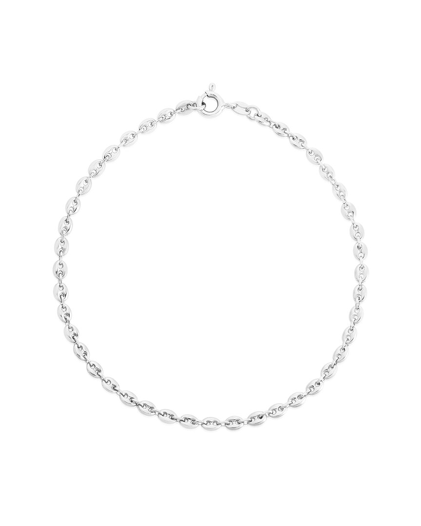 Italian Silver Puffed Mariner Anklet