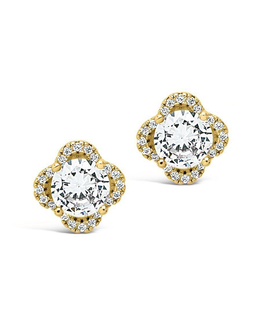 Sterling Forever Cz Lucky Clover Studs