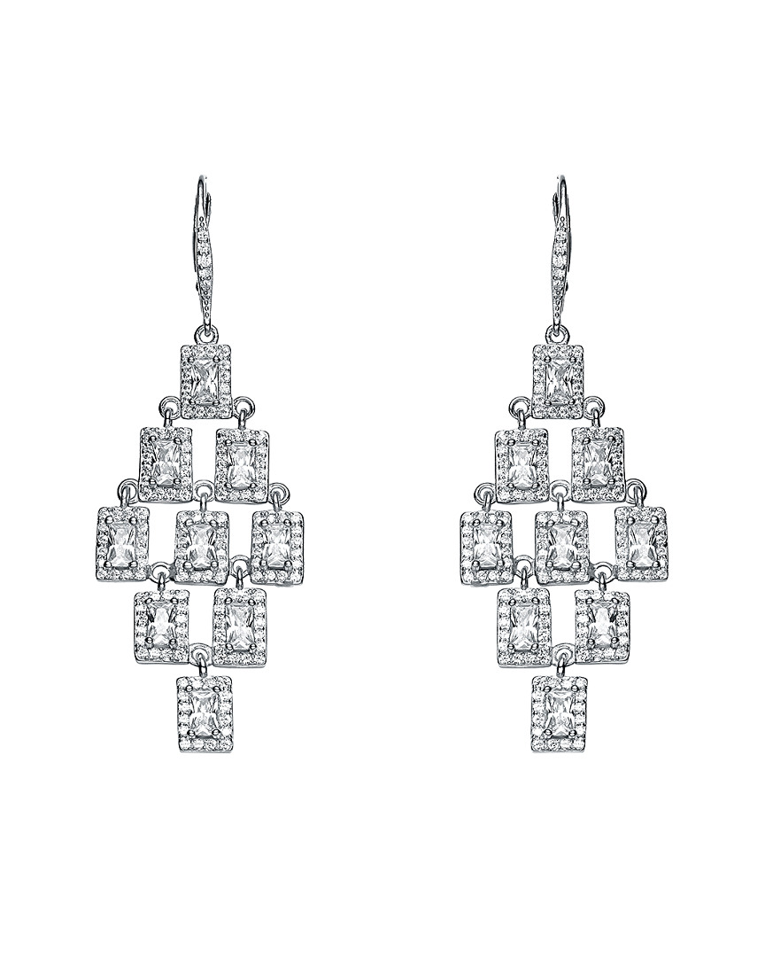 Genevive Silver Cz Earrings In Metallic