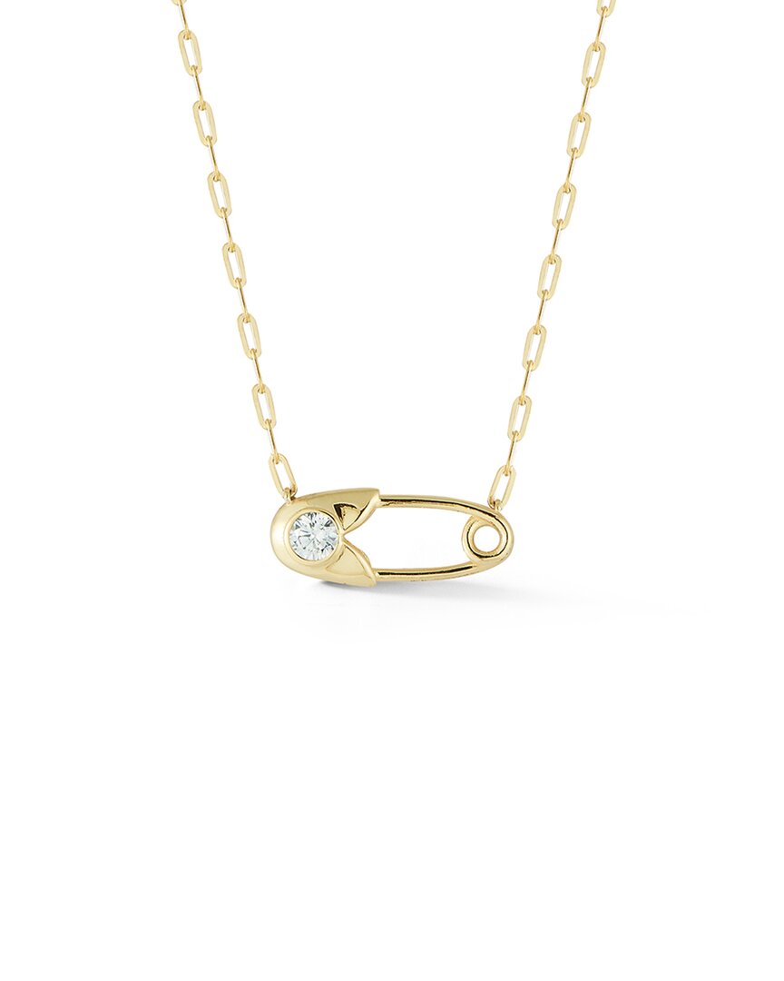 Sphera Milano 14k Over Silver Cz Safety Pin Necklace