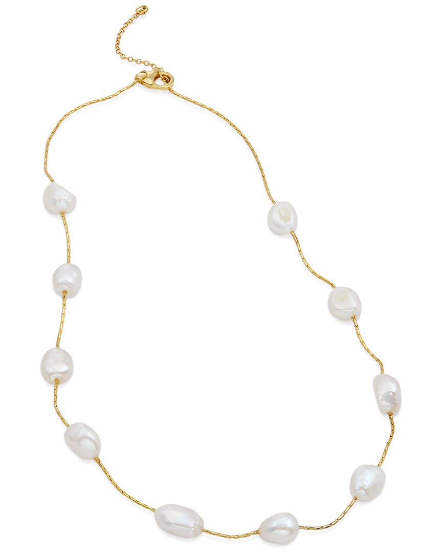 Shop Savvy Cie 18k Over Silver 5-7mm Pearl Necklace