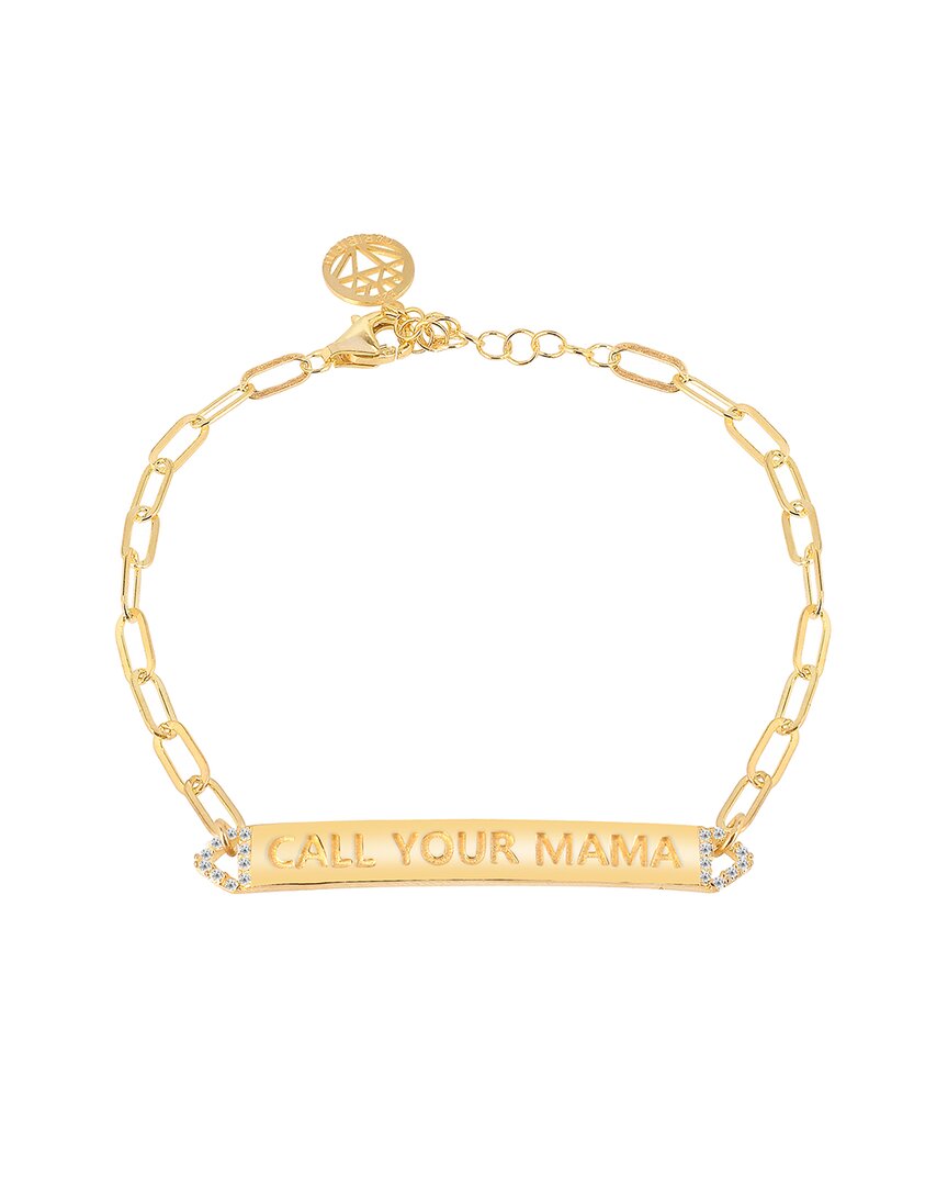 Shop Gabi Rielle Shining Moment 14k Over Silver Cz Call Your Mama Bracelet
