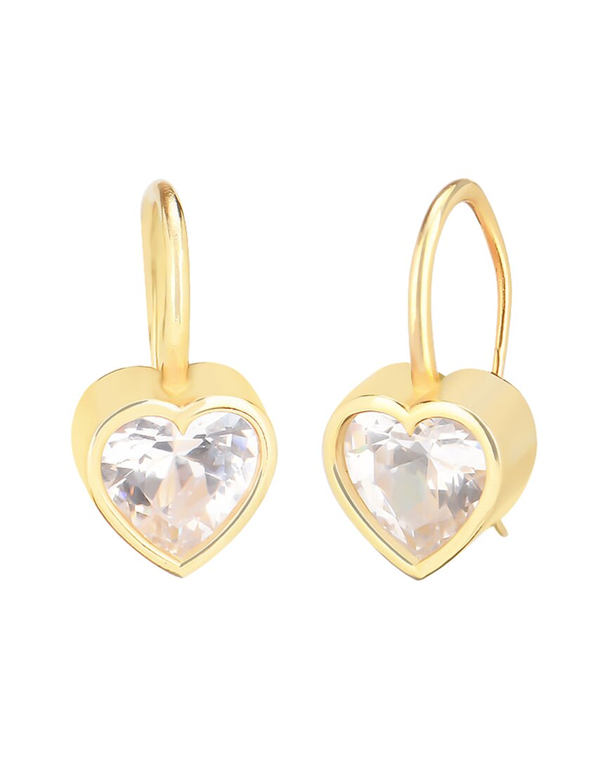 Shop Gabi Rielle Shining Moment 14k Over Silver Cz Glistening Heart Drop Earrings