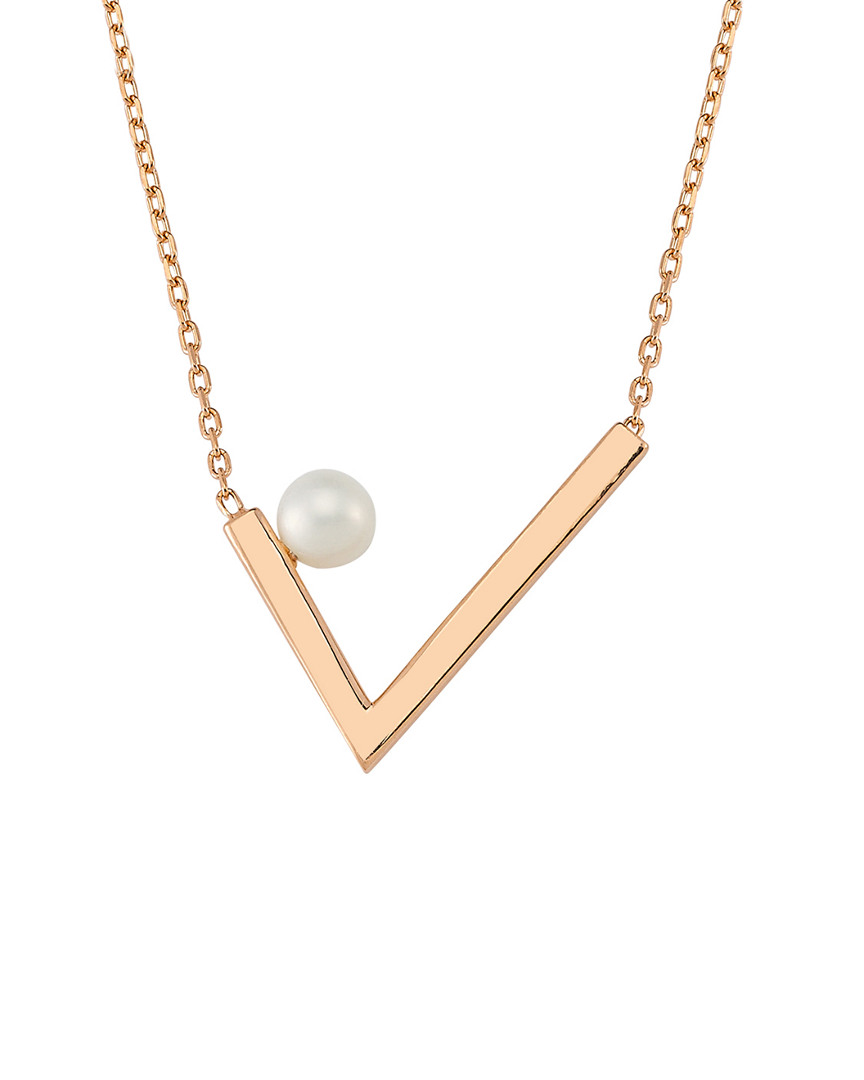 Amorium 18k Rose Gold Vermeil 5mm Pearl Necklace