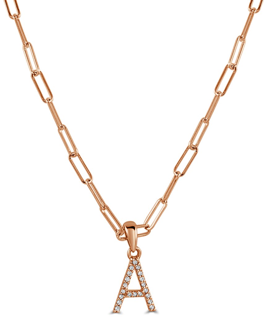 Sabrina Designs 14k Rose Gold & Diamond Paperclip Initial Necklace