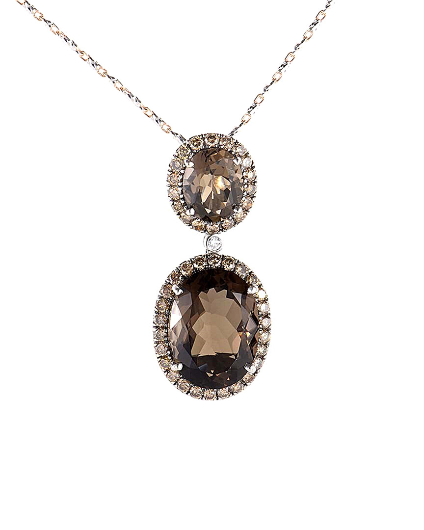 Image of Zoccai K Two-Tone . ct. tw. Diamond & Topaz Necklace