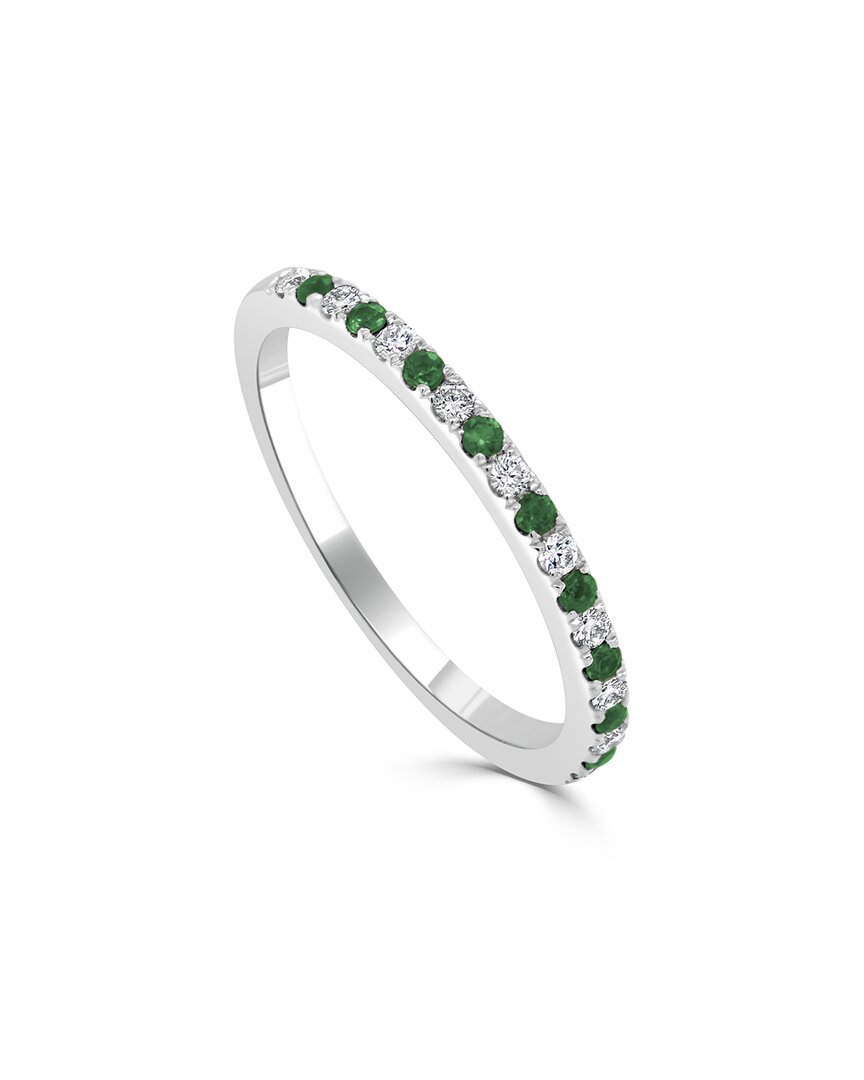 Sabrina Designs 14k 0.24 Ct. Tw. Diamond & Emerald Half-eternity Ring In White