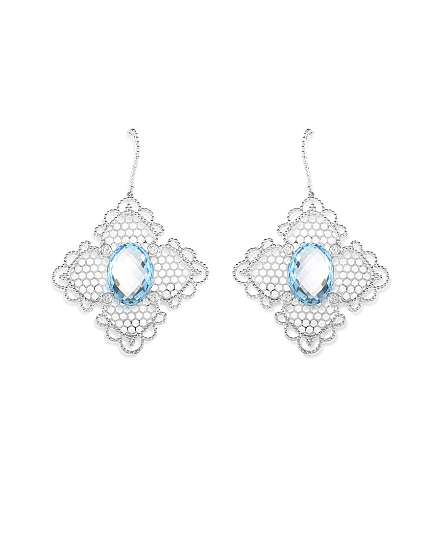 Image of Georland K . ct. tw. Diamond & Topaz Earrings