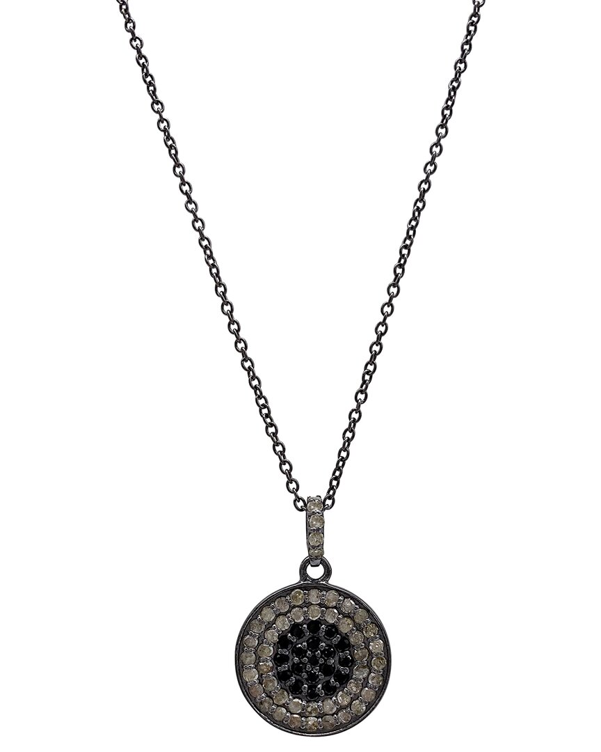 Adornia Fine Silver 0.40 Ct. Tw. Diamond & Spinel Round Necklace