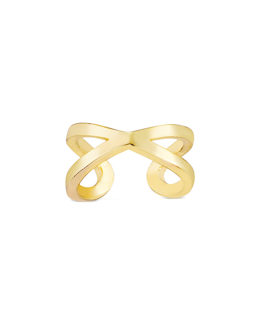 Sphera Milano Gold Over Silver Criss Cross Ear Cuff