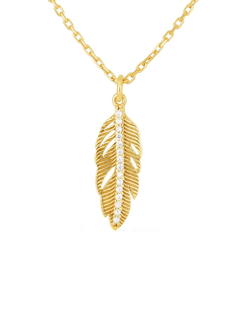 Sphera Milano Gold Over Silver Feather Necklace
