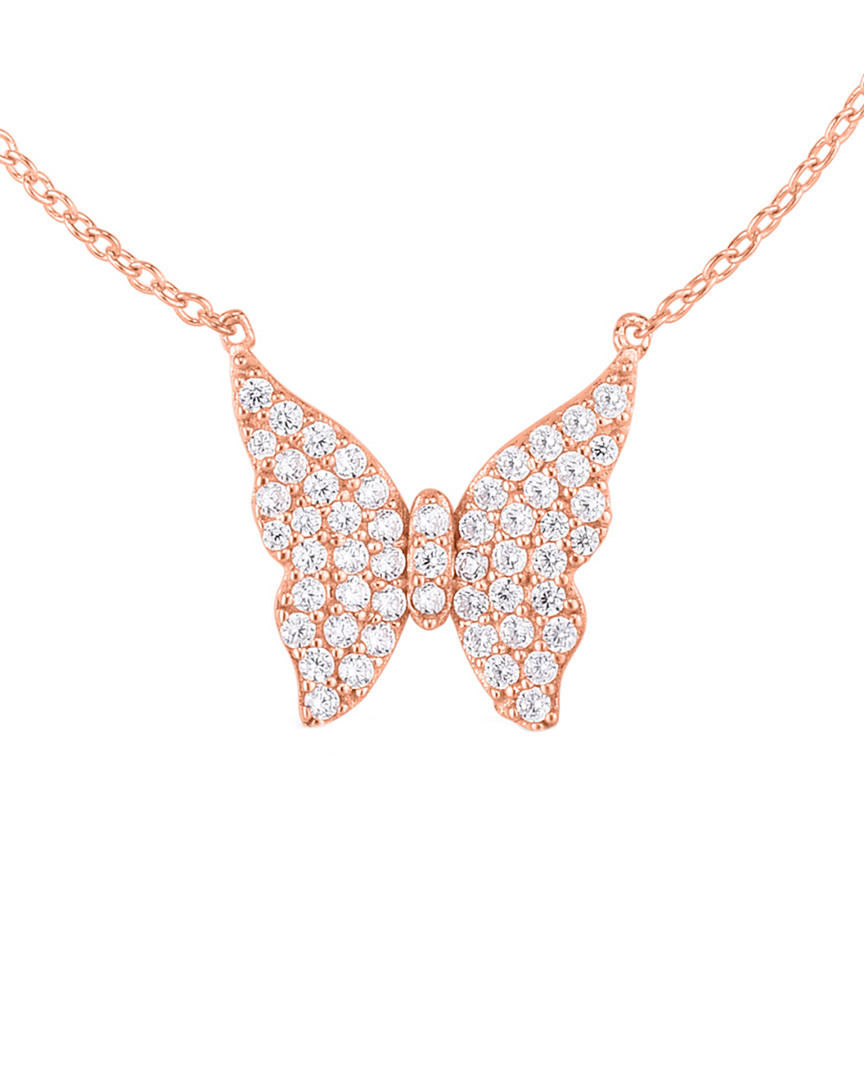 Sphera Milano Rose Gold Plated Butterfly Pendant Necklace