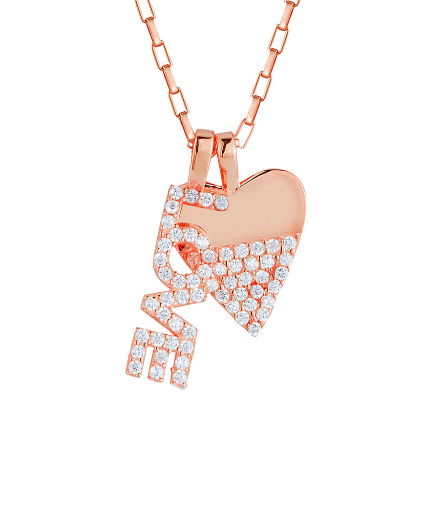 Sphera Milano Rose Gold Plated Love & Heart Necklace