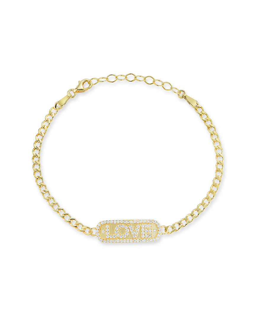 Sphera Milano Gold Over Silver Love Bar Link Bracelet