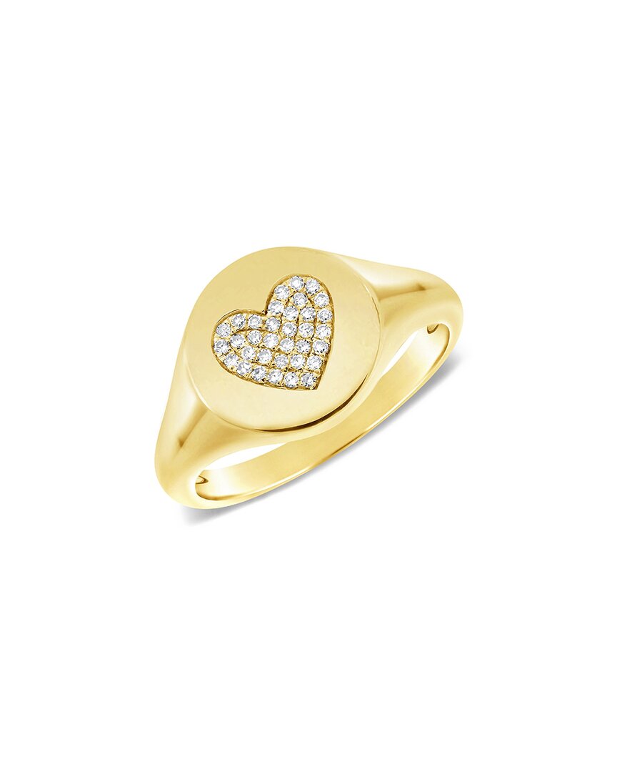 Sabrina Designs 14k 0.12 Ct. Tw. Diamond Heart Signet Ring In Gold