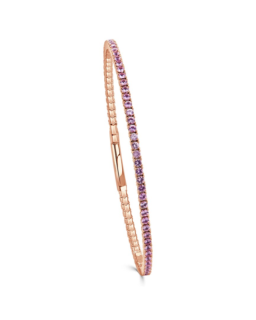 Sabrina Designs 14k Rose Gold 1.92 Ct. Tw. Diamond & Pink Sapphire Flexible Bangle Bracelet
