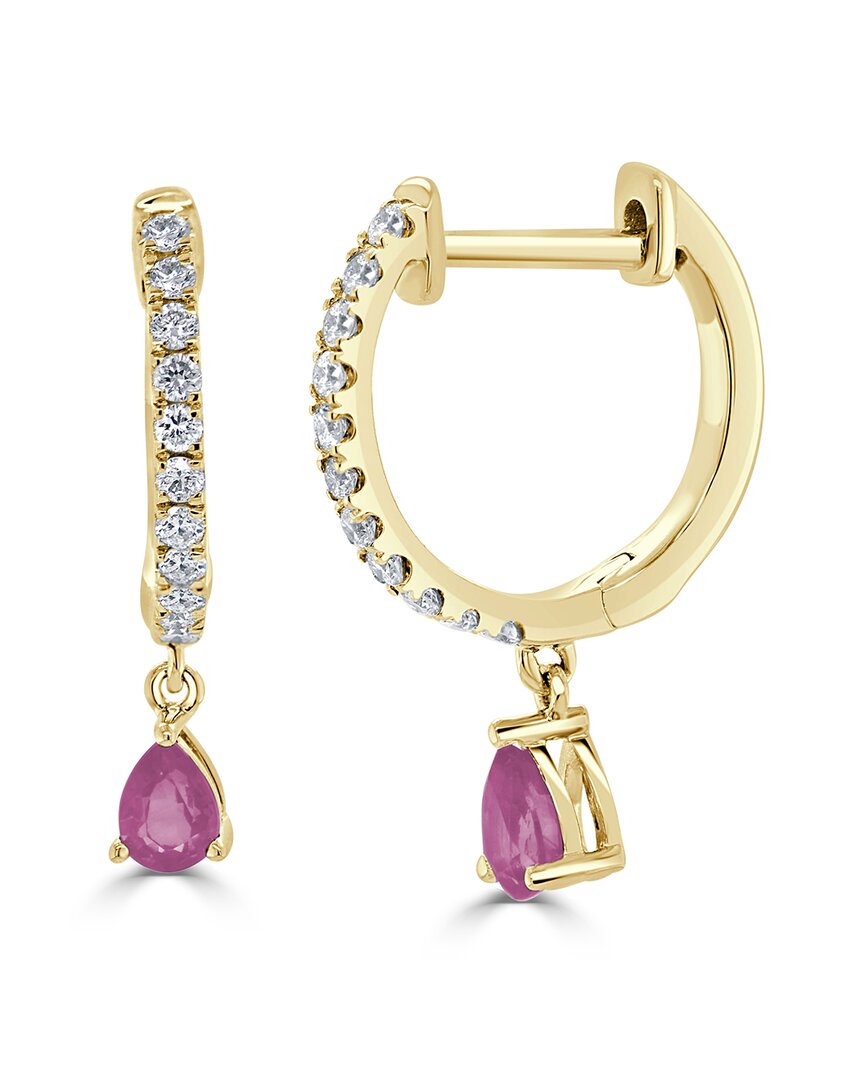 Sabrina Designs 14k 0.48 Ct. Tw. Diamond & Pink Tourmoline Earrings In Gold