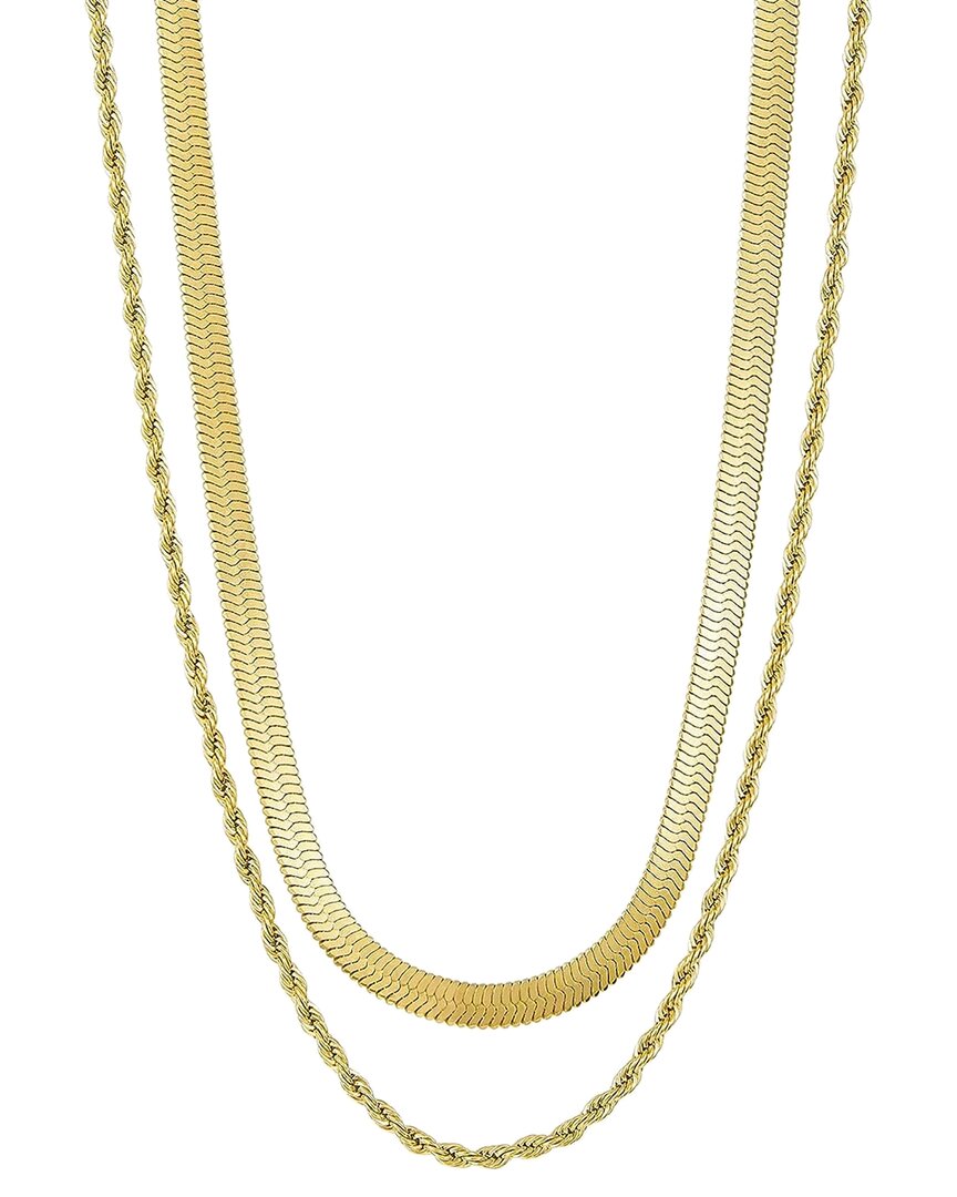 Liv Oliver 18k Plated Double Chain Necklace